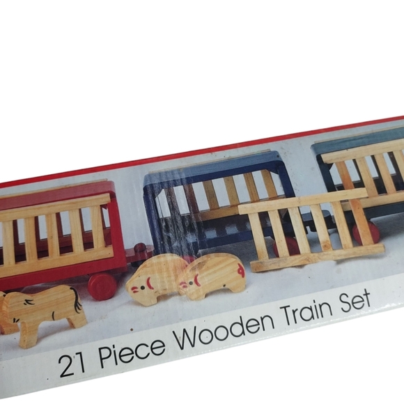 International Christmas Holiday Circus Wood Train Set 24" Long New Orig Box - Picture 10 of 11
